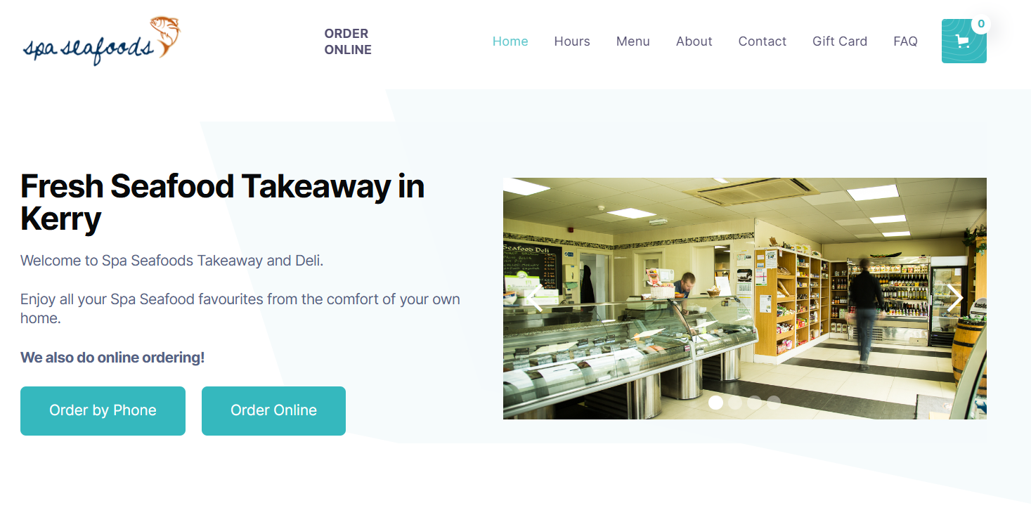 Spa Seafoods website